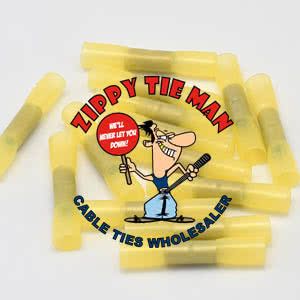 Yellow Heat Shrink 5mm Wire Joiners (50 Per Pack)